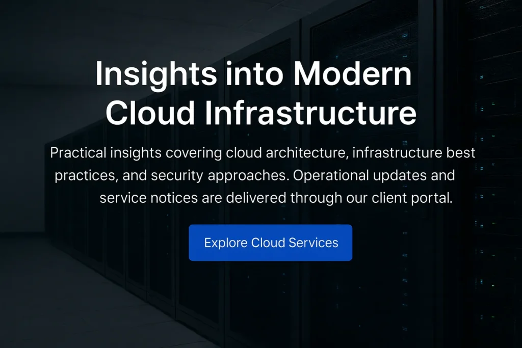 Modern cloud infrastructure data center environment